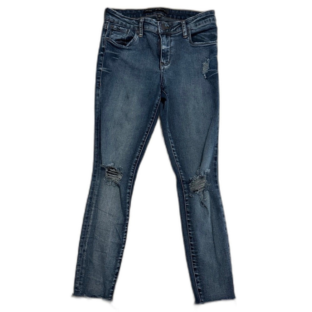 STS Blue Emma Crop Jeans Womens 27 Blue Distressed Raw Hem EP1512JC1-1